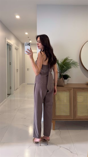 Pihola Vizon Halter Yaka Yelek Pantolon Takım