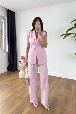 Remy Pembe Yelek Pantolon Takım