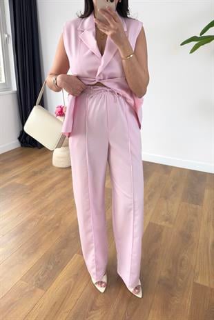 Remy Pembe Yelek Pantolon Takım