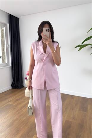 Remy Pembe Yelek Pantolon Takım