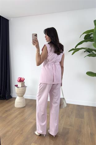 Remy Pembe Yelek Pantolon Takım