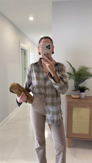 Rennas Yeşil Bej Oduncu Gömlek