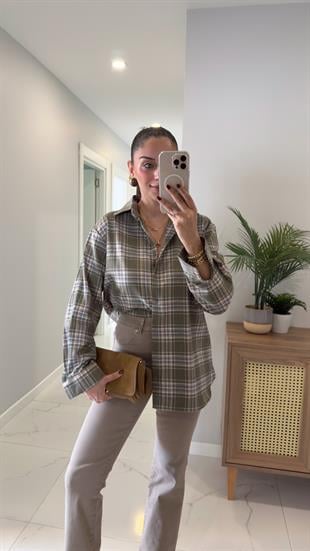 Rennas Yeşil Bej Oduncu Gömlek