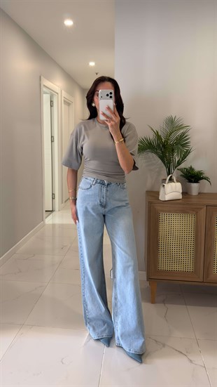 Rioltra Açık Mavi Kar Yıkama Wıde Leg Jean