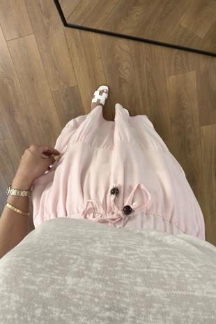 Rodi Pembe Boncuk Detaylı Astarlı Etek