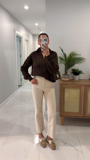 Role Ekru  Flare Jean