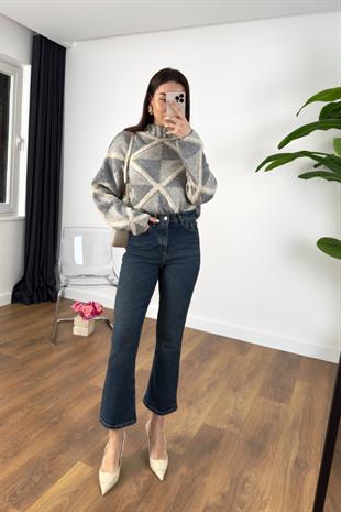 Role Lacivert Flare Jean