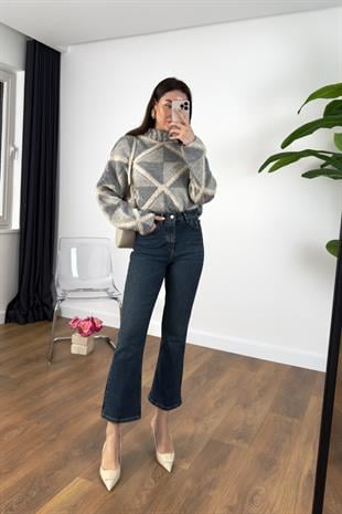 Role Lacivert Flare Jean