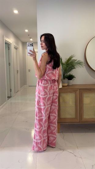 Rosalie Pembe Nakış İşlemeli Takım
