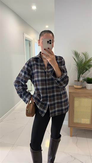 Rosla Kahve Mavi Oduncu Gömlek