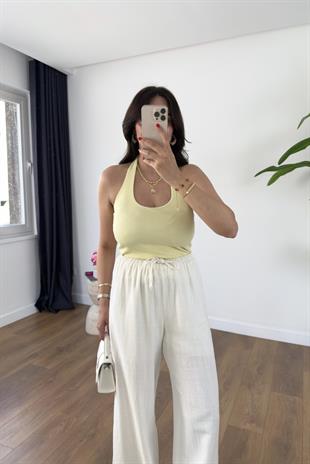 Rox Sarı Boyun Askı Detaylı Fitilli Atlet