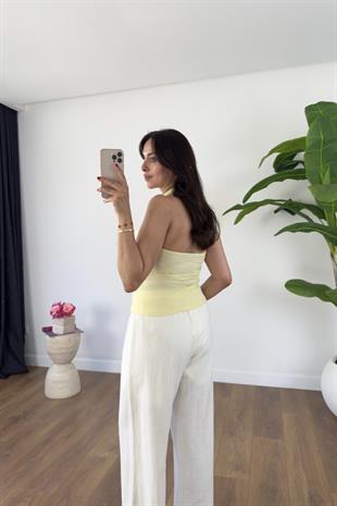 Rox Sarı Boyun Askı Detaylı Fitilli Atlet