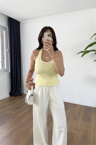 Rox Sarı Boyun Askı Detaylı Fitilli Atlet