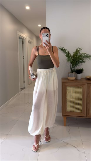 Sahara Krem Şalvar Pantolon