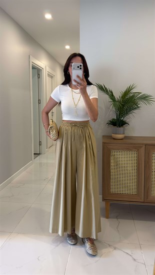 Sanne Camel Bol Paça Pantolon