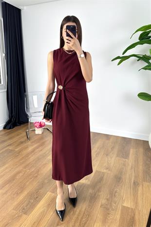 Sensa Bordo Toka Detaylı Maxi Elbise