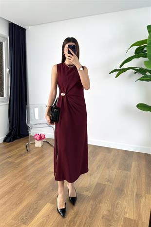 Sensa Bordo Toka Detaylı Maxi Elbise