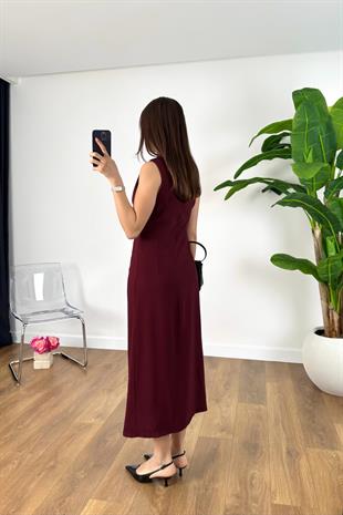 Sensa Bordo Toka Detaylı Maxi Elbise