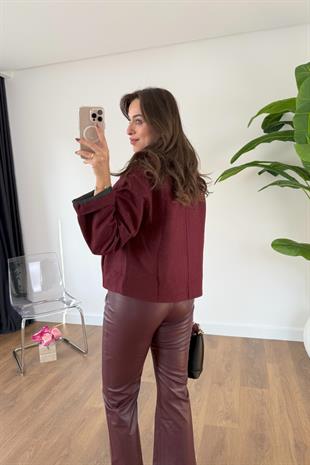 Snole Bordo Yaka Detaylı Ceket