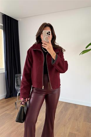 Snole Bordo Yaka Detaylı Ceket