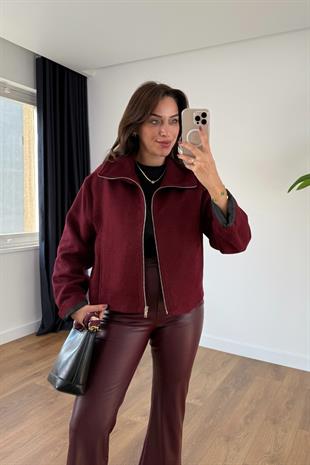 Snole Bordo Yaka Detaylı Ceket
