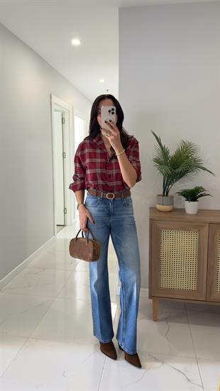 Sona Mavi Kemerli Straıght Jean