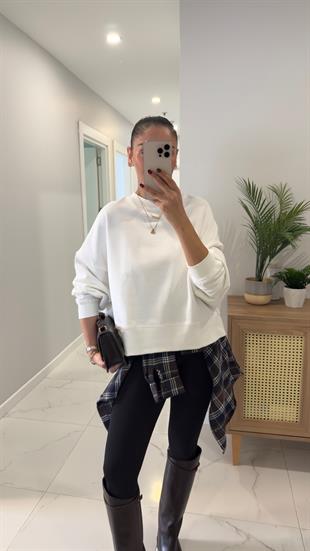 Sonya Beyaz Basic Sweat