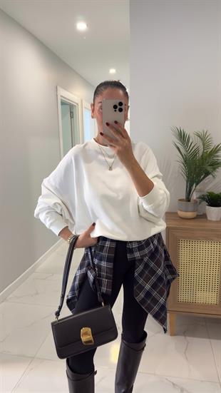 Sonya Beyaz Basic Sweat