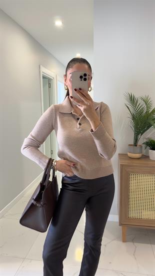 Soriel Camel Polo Yaka Triko