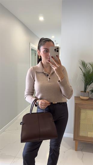 Soriel Camel Polo Yaka Triko