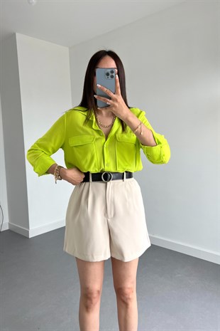 Taş Rengi Premium Palazzo Şort