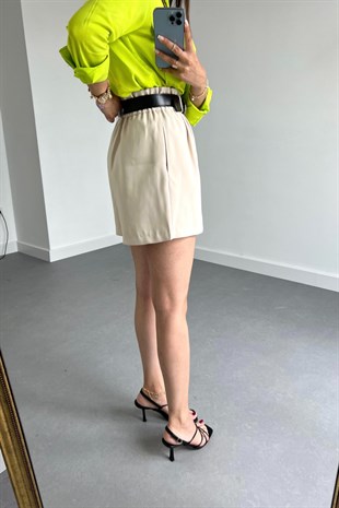 Taş Rengi Premium Palazzo Şort