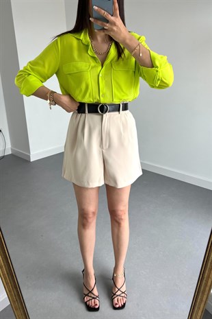 Taş Rengi Premium Palazzo Şort