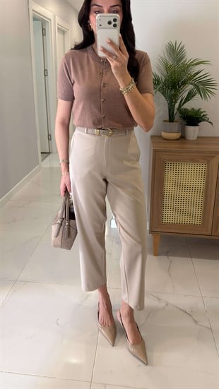 Storry Bej Düz Kesim Pantolon