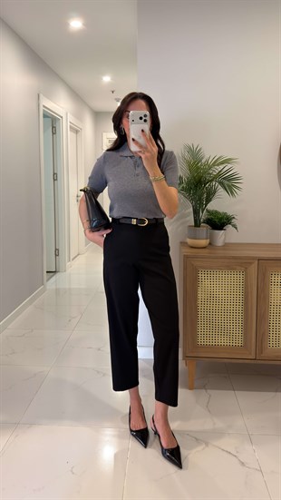 Storry Siyah Düz Kesim Pantolon