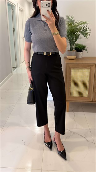 Storry Siyah Düz Kesim Pantolon
