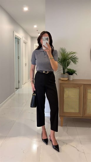 Storry Siyah Düz Kesim Pantolon