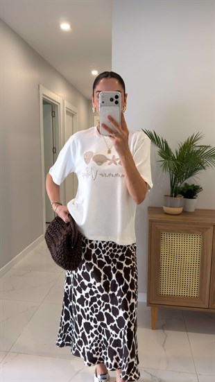 Summer Vibes Pul Nakışlı Tişört
