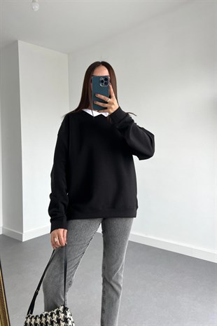ZR Siyah Bebe Yaka Sweatshirt