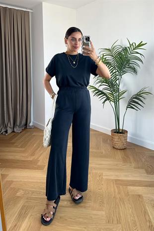 Grecy Füme Modal Pantolon Tişört Takım