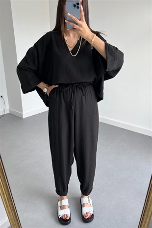 Oysho Model Siyah Keten Takım
