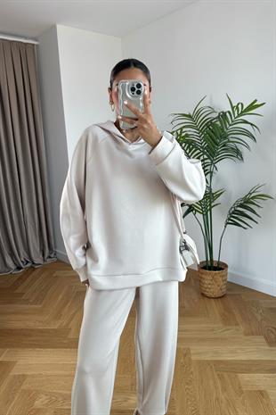 Storm Taş Modal Sweatshirt Pantolon Takım