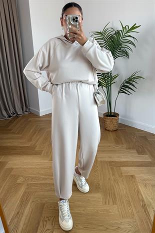 Storm Taş Modal Sweatshirt Pantolon Takım