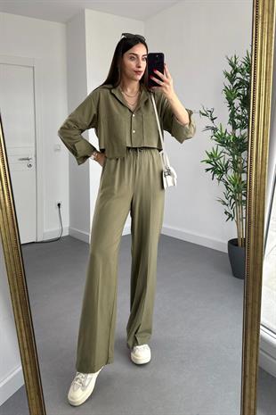 Willow Haki Premium Keten Takım