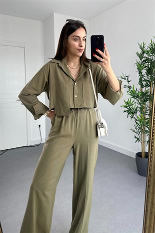 Willow Haki Premium Keten Takım