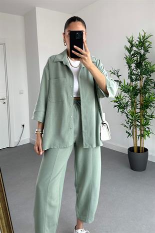Zolex Mint Keten İkili Takım
