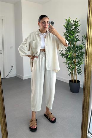 Zolex Natural Keten İkili Takım