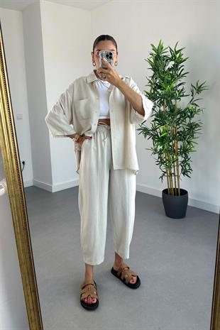 Zolex Natural Keten İkili Takım