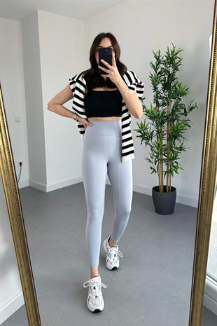 Oysho Buz Gri Dikişli Toparlayıcı Fit Tayt