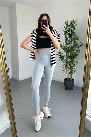 Oysho Buz Gri Dikişli Toparlayıcı Fit Tayt